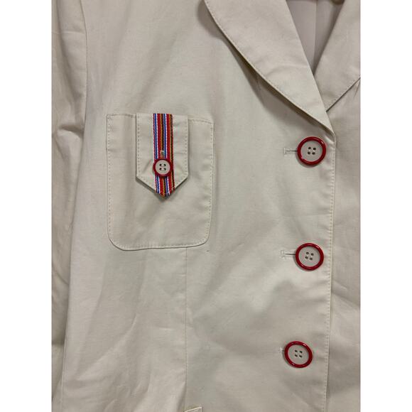 NWT Harve Benard khaki cream button blazer jacket cotton pockets 8 - Picture 4 of 9